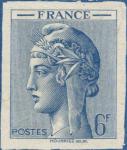 France_1948_Yvert-Scott_unadopted_6f_Marianne_de_Hourriez_B_blue_typo_ba_AP_detail_a