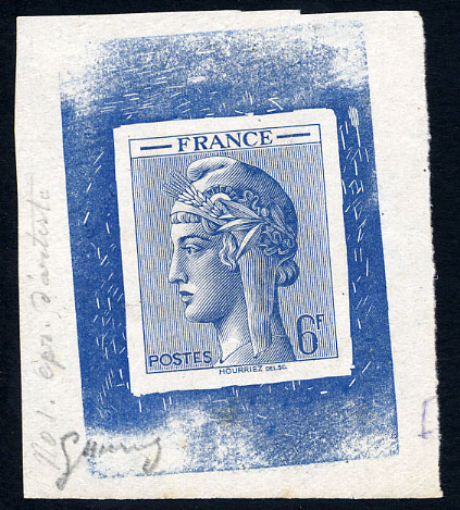 France_1948_Yvert-Scott_unadopted_6f_Marianne_de_Hourriez_B_blue_typo_bb_AP