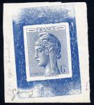 France_1948_Yvert-Scott_unadopted_6f_Marianne_de_Hourriez_B_blue_typo_bb_AP