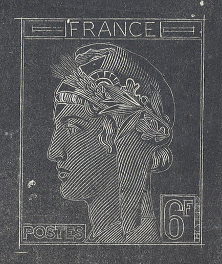 France_1948_Yvert-Scott_unadopted_6f_Marianne_de_Hourriez_C_black_typo_a_AP_detail