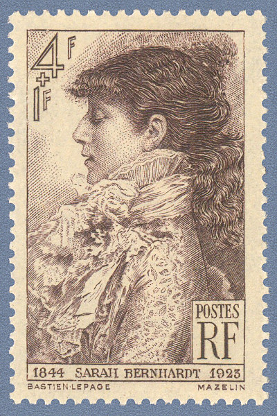 France_1945_Yvert_738-Scott_B191_Sarah_Bernhardt_4f_+_1f_a_IS