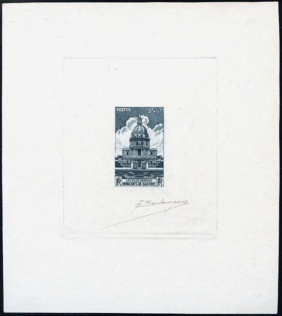 France_1946_Yvert_751a-Scott_B203_unadopted_Invalides_reversed_4f_grey-blue_d_AP