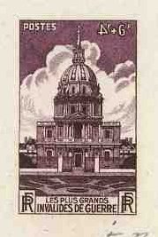 France_1946_Yvert_751a-Scott_B203_unadopted_Invalides_reversed_4f_violet_b_AP_detail