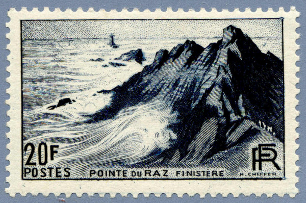 France_1946_Yvert_764-Scott_571_20f_Pointe_du_Raz_a_IS