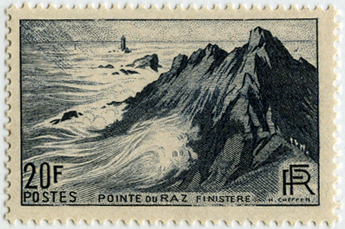 France_1946_Yvert_764-Scott_571_20f_Pointe_du_Raz_b_IS