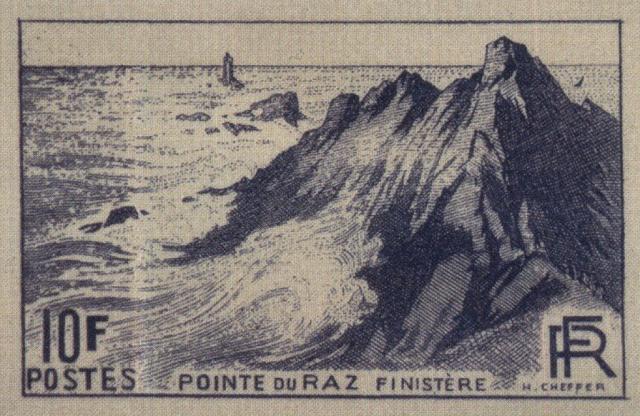 France_1946_Yvert_764b-Scott_571_unadopted_10f_Pointe_du_Raz_etat_dark-blue_AP_detail