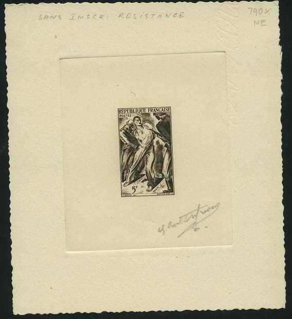 France_1947_Yvert_790a-Scott_588_unadopted_Resistance_without_inscription_sepia_a_AP