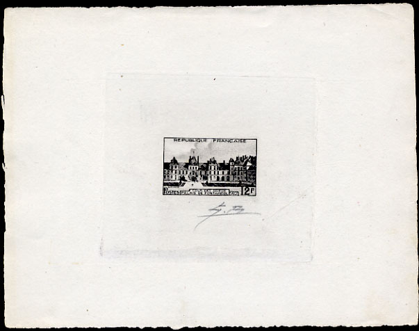 France_1951_Yvert_878a-Scott_643_unadopted_Fontainebleau_Type_I_black_d_AP