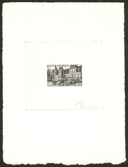 France_1951_Yvert_878b-Scott_643_unadopted_Fontainebleau_Type_II_black_gb_AP