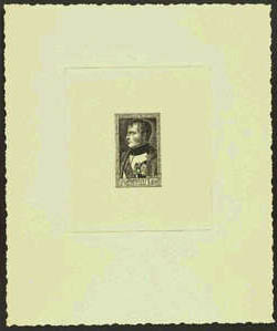 France_1951_Yvert_896a-Scott_B263a_unadopted_25f_+_10f_Napoleon_black_e_AP