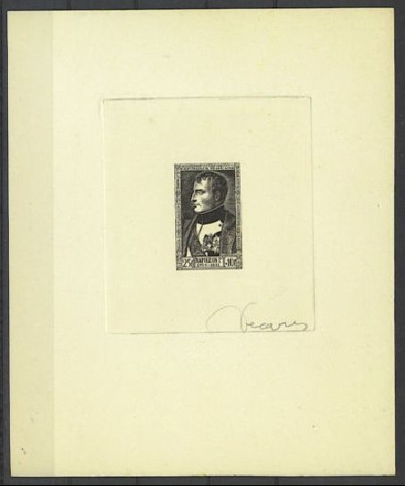 France_1951_Yvert_896a-Scott_B263a_unadopted_25f_+_10f_Napoleon_black_i_AP