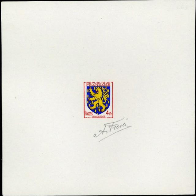 France_1951_Yvert_903a-Scott_663_unadopted_4f_Franche-Comte_multicolor_a_typo_AP