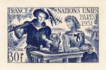 France_1951_Yvert_912a-Scott_672_unadopted_ONU_blue_1115_Lx_CP_detail
