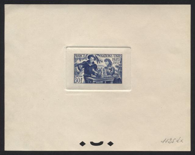 France_1951_Yvert_912a-Scott_672_unadopted_ONU_blue_1125_Lx_CP