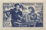 France_1951_Yvert_912a-Scott_672_unadopted_ONU_blue_1125_Lx_CP_detail