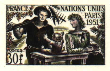 France_1951_Yvert_912a-Scott_672_unadopted_ONU_multicolor_a_AP_detail