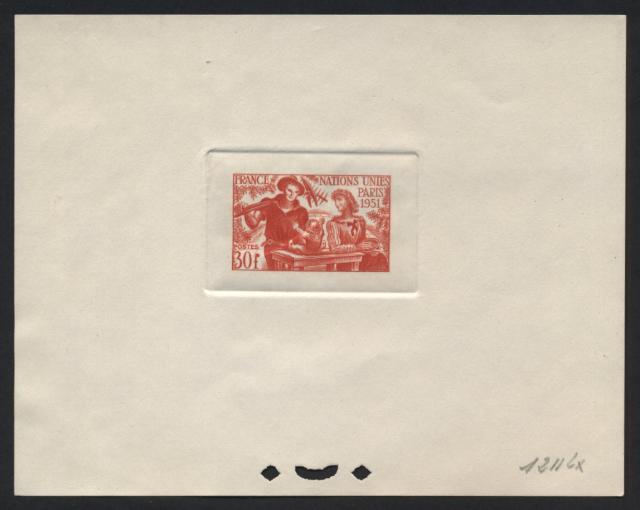 France_1951_Yvert_912a-Scott_672_unadopted_ONU_orange_1211_Lx_CP