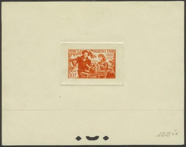 France_1951_Yvert_912a-Scott_672_unadopted_ONU_orange_1215_Lx_CP