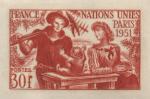 France_1951_Yvert_912a-Scott_672_unadopted_ONU_red_1403_Lc_CP_detail