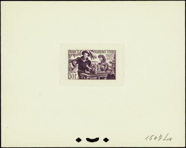 France_1951_Yvert_912a-Scott_672_unadopted_ONU_violet_1507_Lx
