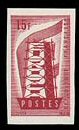 France_1956_Yvert_1076a-Scott_805_unadopted_Europa_ruled_ground_dark-red_typo_ESS