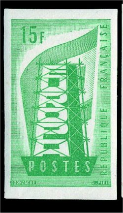France_1956_Yvert_1076a-Scott_805_unadopted_Europa_ruled_ground_light-green_ESS