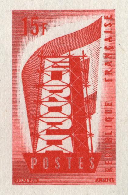 France_1956_Yvert_1076a-Scott_805_unadopted_Europa_ruled_ground_red-orange_typo_aa_AP_detail