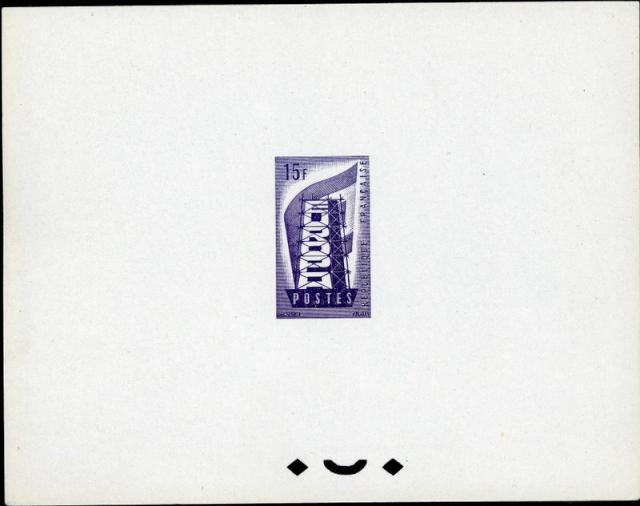 France_1956_Yvert_1076a-Scott_805_unadopted_Europa_ruled_ground_violet-blue_typo_CP