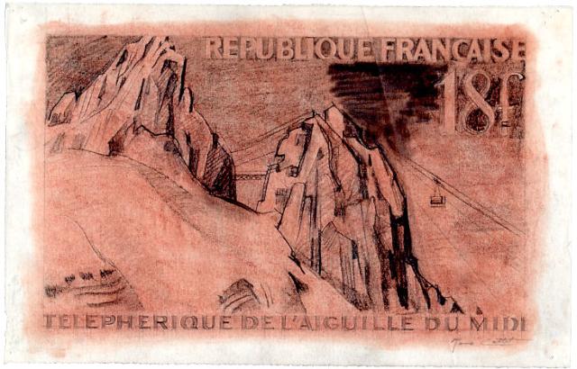 France_1956_Yvert_1079a-Scott_808_unadopted_Aiguille_du_Midi_MAQ