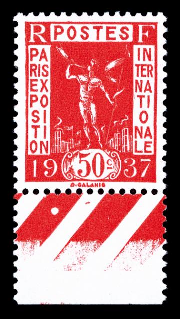 France_1936_Yvert_325a-Scott_unissued_50c_Expo_de_Paris_carmine-red_e_US