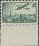 France_1936_Yvert_PA14b-Scott_C14_unissued_50f_small_f_dark-green_plane_over_Paris_c_US