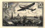 France_1936_Yvert_PA14b-Scott_C14_unissued_plane_over_Paris_50f_small_f_black_b_AP_detail