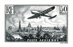 France_1936_Yvert_PA14b-Scott_C14_unissued_plane_over_Paris_50f_small_f_black_da_AP_detail