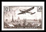 France_1936_Yvert_PA14b-Scott_C14_unissued_plane_over_Paris_50f_small_f_sepia_ESS