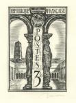 France_1934_Yvert_302b-Scott_302_unadopted_3f_St-Trophime_1er_etat_black_b_AP_detail