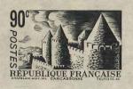 France_1934_Yvert_392a-Scott_345_unadopted_90c_Carcassonne_black_ab_AP_detail