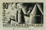 France_1934_Yvert_392a-Scott_345_unadopted_90c_Carcassonne_black_c_AP_detail