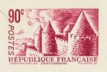 France_1934_Yvert_392a-Scott_345_unadopted_90c_Carcassonne_red_1402_ab_CP_detail