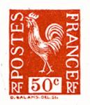 France_1934_Yvert_633b-Scott_unadopted_Coq_50c_red-brown_typo_aa_AP_detail
