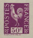 France_1934_Yvert_633b-Scott_unadopted_Coq_50c_lilac_typo_aa_CP_detail