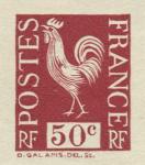 France_1934_Yvert_633b-Scott_unadopted_Coq_50c_red-brown_408_typo_CP_detail