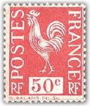 France_1934_Yvert_633b-Scott_unadopted_Coq_50c_red_typo_a_ESS