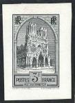 France_1930_Yvert_259c-Scott_247_unissued_in_Helio_by_Dezarrois_3f_Cathedrale_de_Reims_black_ab_ESS