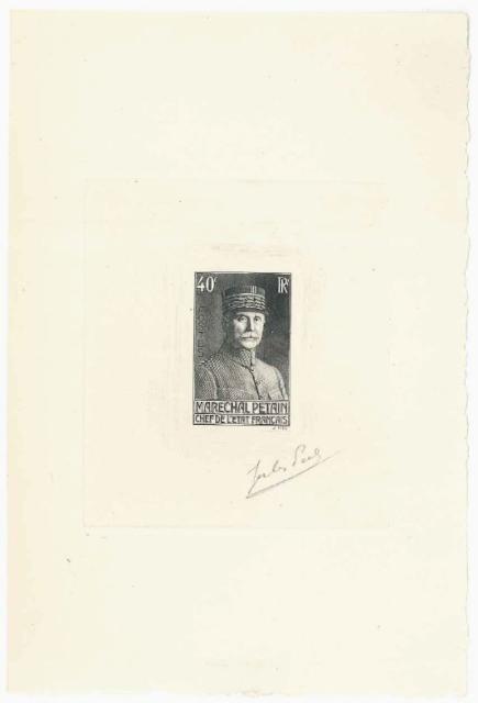 France_1940_Yvert_470a-Scott_415_unadopted_Petain_40c_black_e_AP