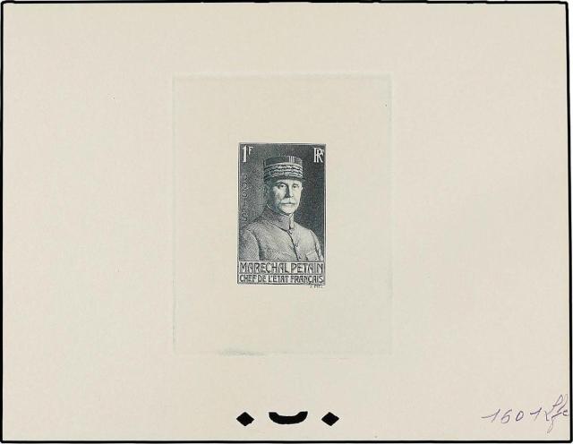 France_1940_Yvert_472a-Scott_417_unadopted_Petain_1f_grey_1601_Lfc_ab_CP
