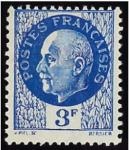 France_1941_Yvert_521_Scott_unissued_3f_Petain_blue_dent_US