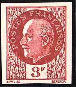 France_1941_Yvert_521_Scott_unissued_3f_Petain_brown_imperf_c_US