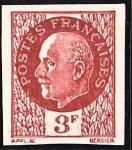 France_1941_Yvert_521_Scott_unissued_3f_Petain_brown_imperf_c_US