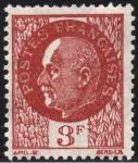 France_1941_Yvert_521_Scott_unissued_3f_Petain_brown_perf_d_US