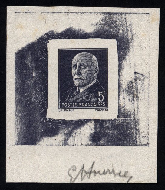 France_1941_Yvert_524a-Scott_450_unadopted_5f_Petain_dark-grey_typo_AP